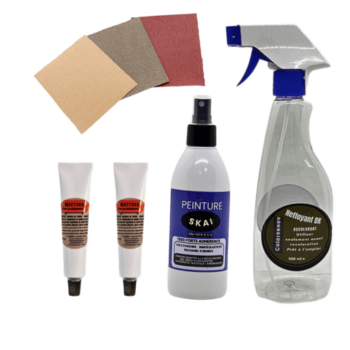 Kit de réparation et de recoloration pour le skaï
